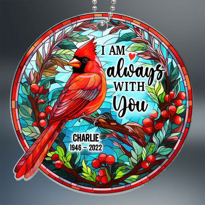 Cardinal Memorial Stained Glass Personalized Acrylic Ornament