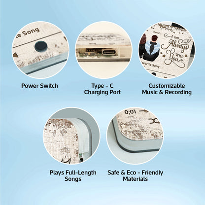 Always With You Couple Back View Under Tree Memorial Keepsake Sympathy Gift Personalized Music Fridge Magnet