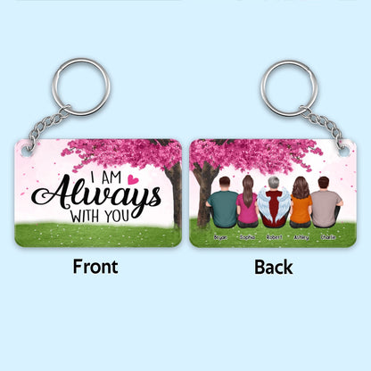 Family Memorial Under Pink Tree Remembrance Gift Personalized Acrylic Keychain