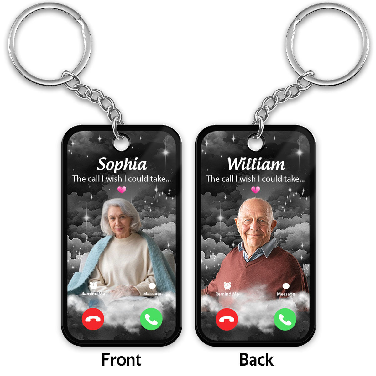 The Call I Wish Memorial Sympathy Gift Remembrance Keepsake Photo Inserted Different On 2 Sides Personalized Acrylic Keychain