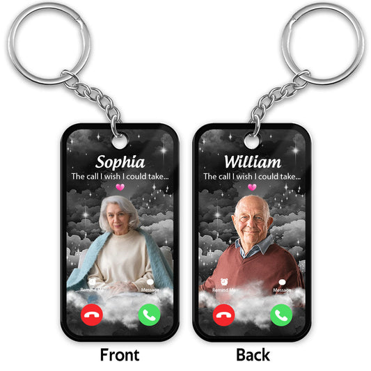 The Call I Wish Memorial Sympathy Gift Remembrance Keepsake Photo Inserted Different On 2 Sides Personalized Acrylic Keychain