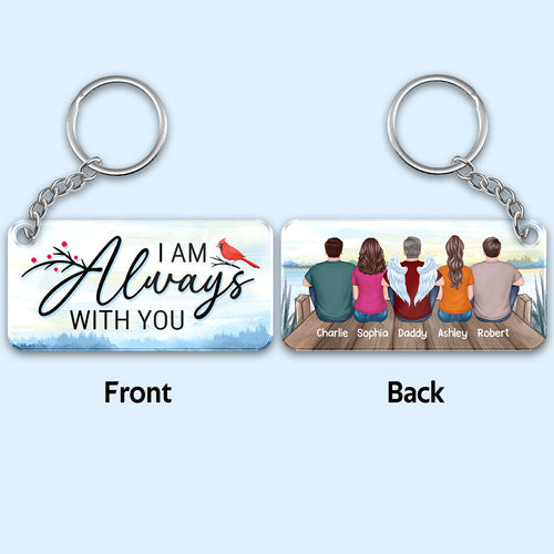 Lake Landscape Always With You Whole Family Memorial Remembrance Gift Personalized Acrylic Keychain