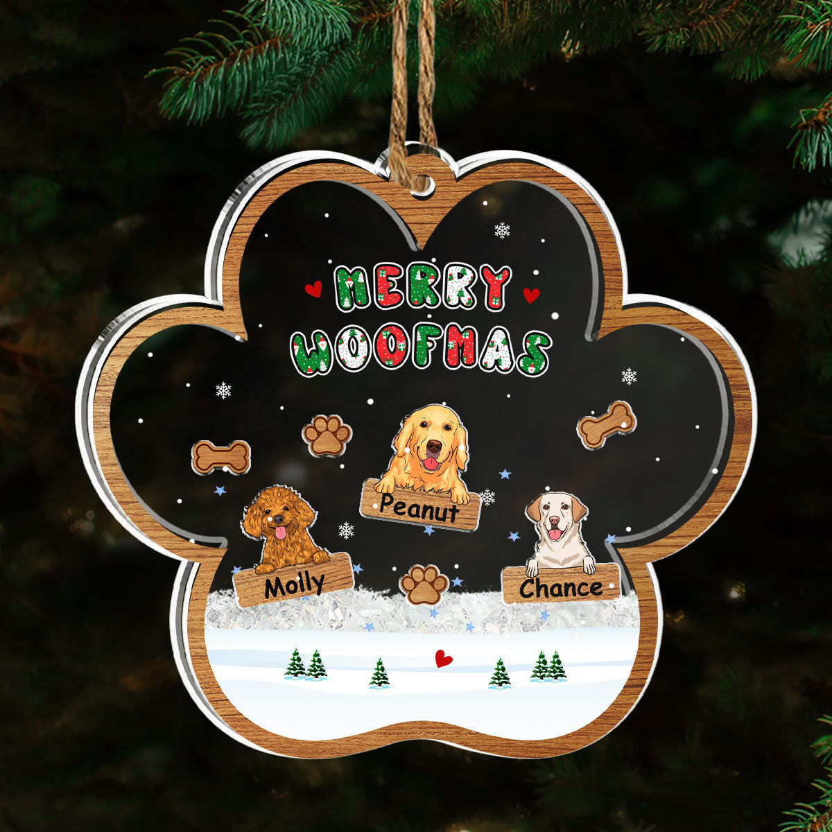 Woofmas Winter - Personalized Custom Acrylic Ornament