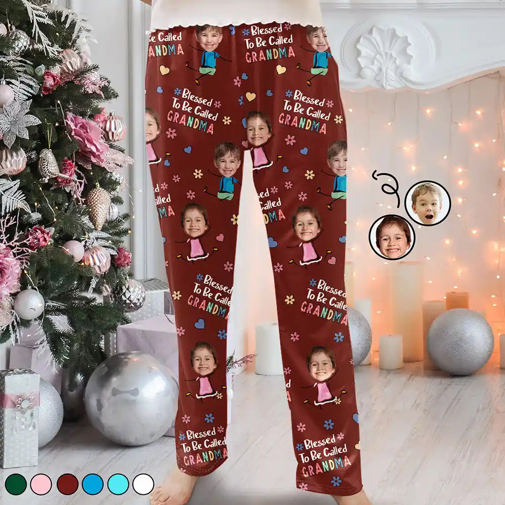 Custom Photo Bless To Be Called Grandma Nana - Personalized Pajama Pants