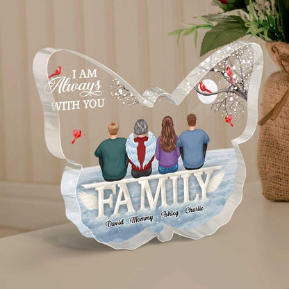Family Sitting On Text Memorial Personalized Butterfly Acrylic Plaque
