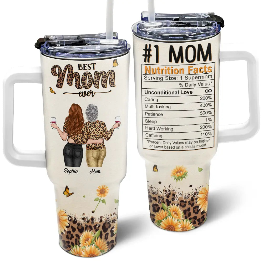 Best Mom Ever Nutrition Facts - Personalized 40oz Tumbler With Straw