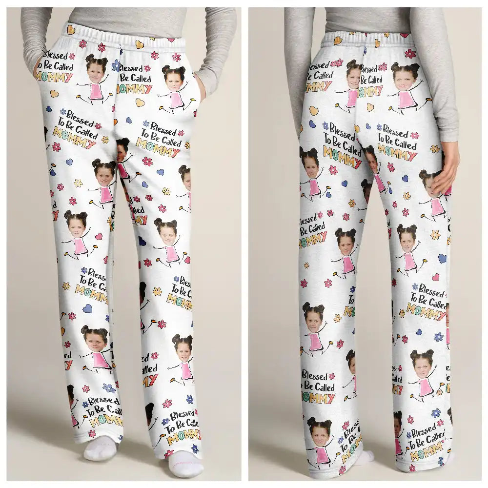 Custom Photo Bless To Be Called Grandma Nana - Personalized Pajama Pants