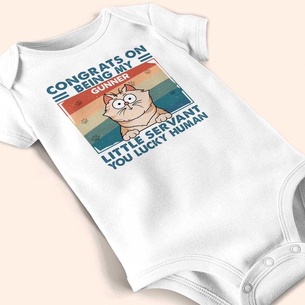 Congrats On Being My Little Servant - Personalized Baby Onesie