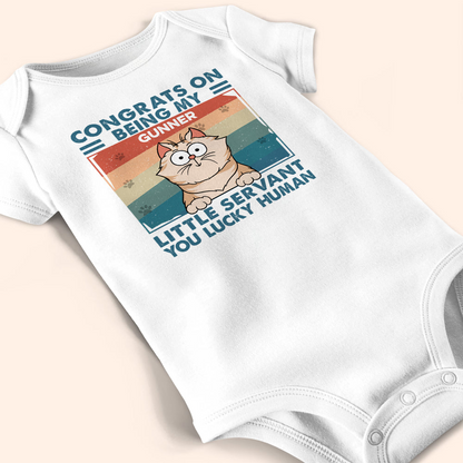 Congrats On Being My Little Servant - Personalized Baby Onesie