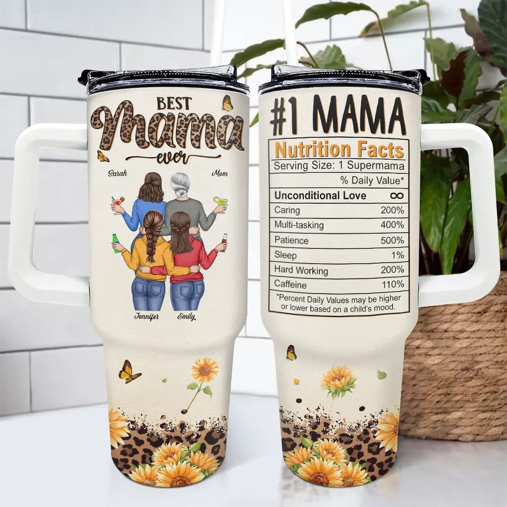 Best Mom Ever Nutrition Facts - Personalized 40oz Tumbler With Straw