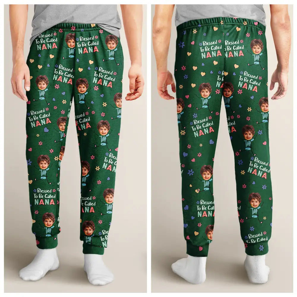 Custom Photo Bless To Be Called Grandma Nana - Personalized Pajama Pants