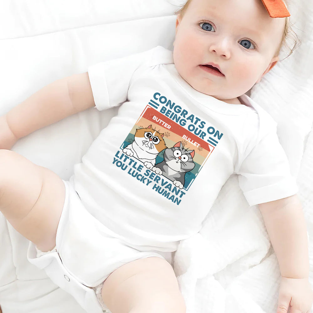 Congrats On Being My Little Servant - Personalized Baby Onesie