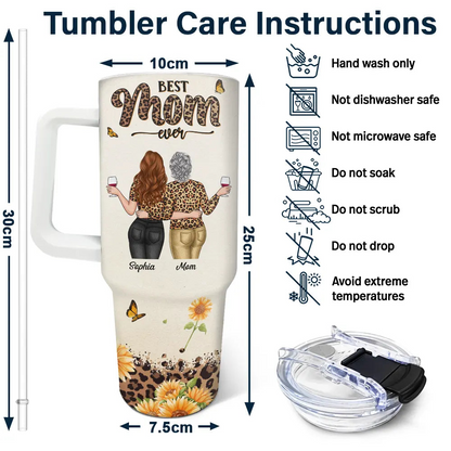 Best Mom Ever Nutrition Facts - Personalized 40oz Tumbler With Straw