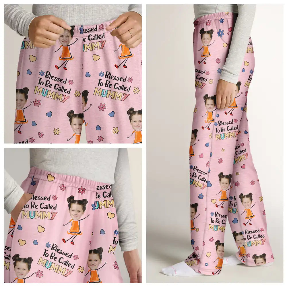 Custom Photo Bless To Be Called Grandma Nana - Personalized Pajama Pants