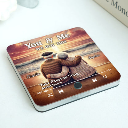 You & Me We Got This Old Couple At Sunset Beach Personalized Music Fridge Magnet, Valentine's Gift For Her, Gift For Him