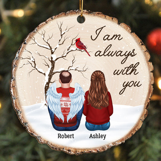 Dry Branch Snowy Always With You Wood Slice Memorial Keepsake Personalized Wooden Ornament