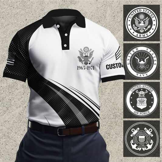 Veteran - Customized US Veteran Proudly Served - Personalized Polo Shirt - The Next Custom Gift