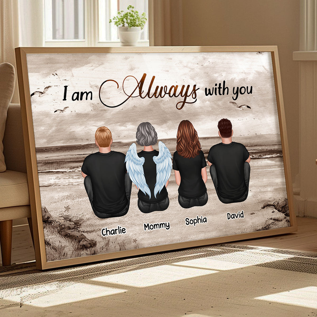 Always With You Sky Family Members, Memorial Personalized Poster, Sympathy Gift