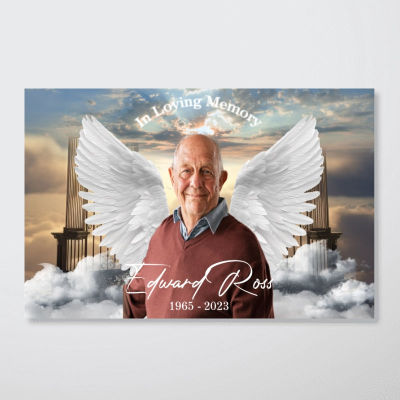Gateway To Heaven Memorial Personalized Poster, Memorial Keepsake of Lost Loved Ones, Whispers from Heaven