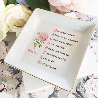 To My Daughter Message - Personalized Jewelry Dish FCJDLEHA2376M