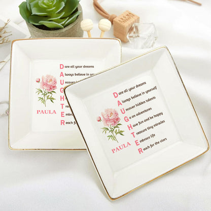 To My Daughter Message - Personalized Jewelry Dish FCJDLEHA2376M