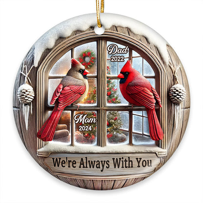 Memorial Cardinal Outside Window Remembrance Keepsake Sympathy Gift Personalized Ceramic Ornament