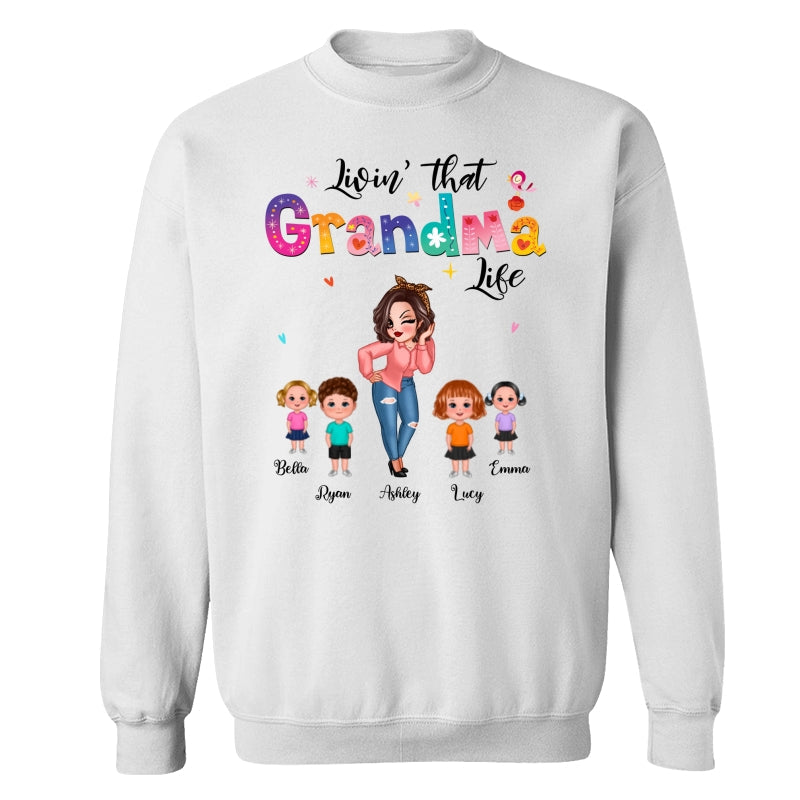 Livin‘ That Grandma Life Pretty Woman Gift For Grandma Personalized Shirt