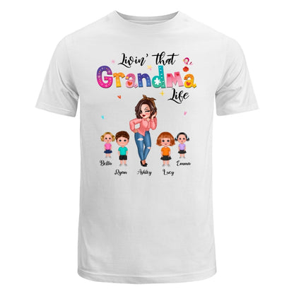 Livin‘ That Grandma Life Pretty Woman Gift For Grandma Personalized Shirt