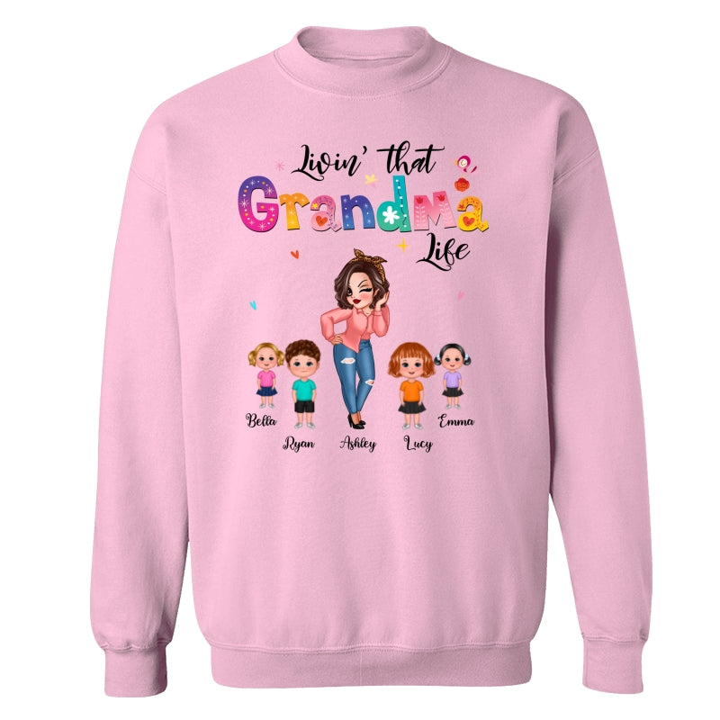 Livin‘ That Grandma Life Pretty Woman Gift For Grandma Personalized Shirt