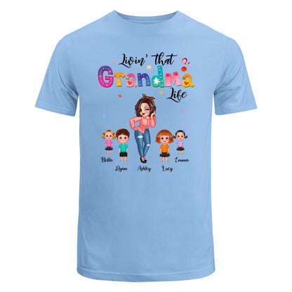 Livin‘ That Grandma Life Pretty Woman Gift For Grandma Personalized Shirt