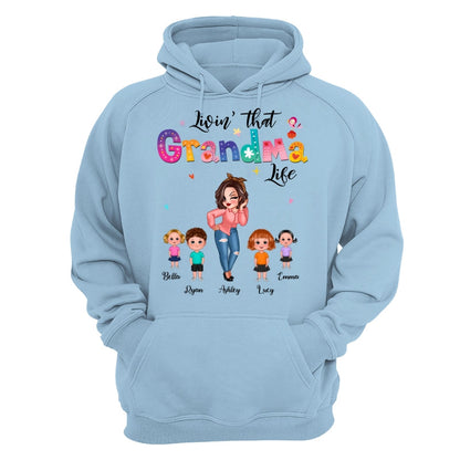 Livin‘ That Grandma Life Pretty Woman Gift For Grandma Personalized Shirt