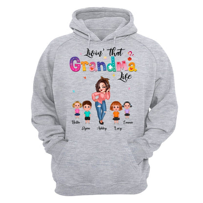 Livin‘ That Grandma Life Pretty Woman Gift For Grandma Personalized Shirt