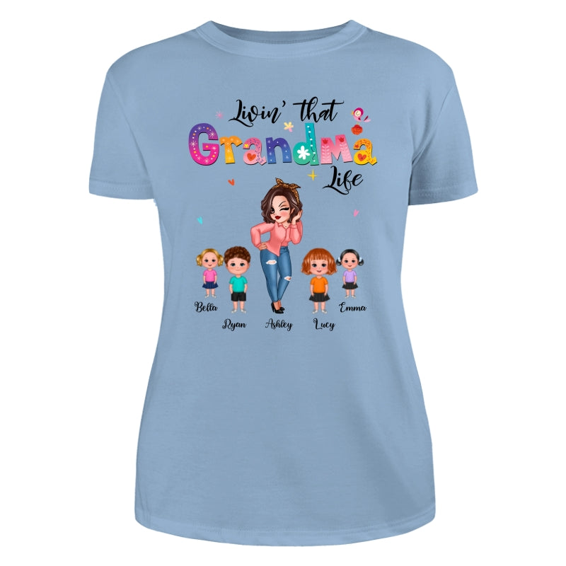 Livin‘ That Grandma Life Pretty Woman Gift For Grandma Personalized Shirt