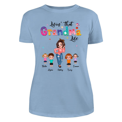 Livin‘ That Grandma Life Pretty Woman Gift For Grandma Personalized Shirt