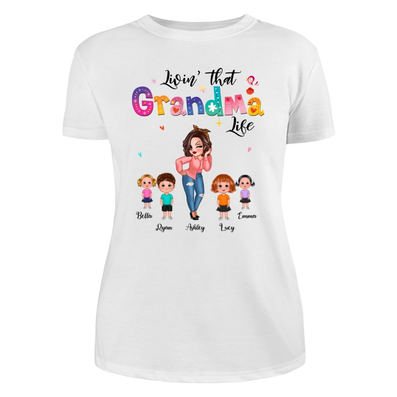 Livin‘ That Grandma Life Pretty Woman Gift For Grandma Personalized Shirt