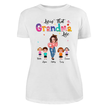 Livin‘ That Grandma Life Pretty Woman Gift For Grandma Personalized Shirt