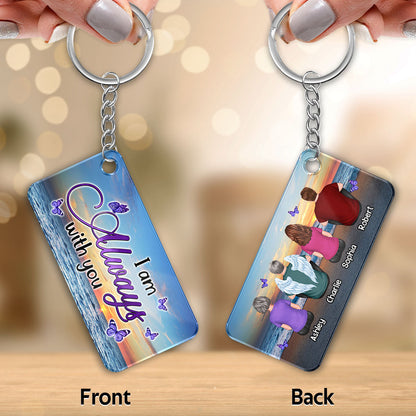 Memorial Family At Beach Butterflies Remembrance Gift Personalized Acrylic Keychain