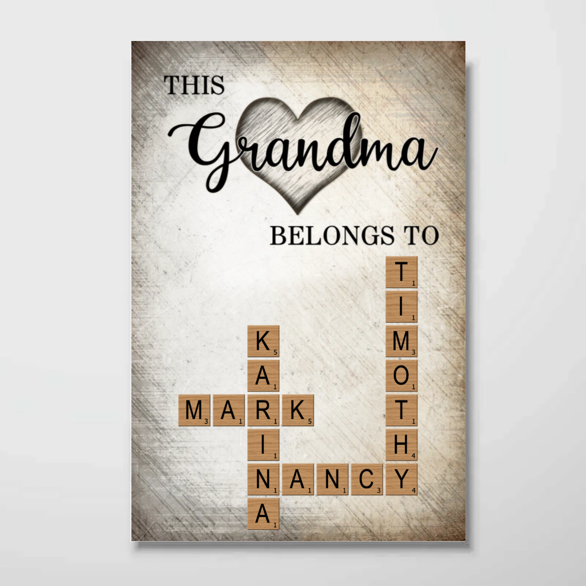 This Grandma Belongs To Grandkids Crossword Puzzle Art Personalized Poster