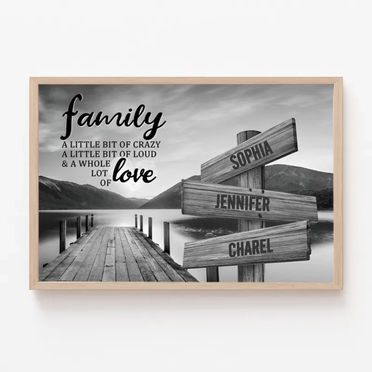 River Pier a Little Whole Lot of love - Multi Names Premium Personalized Poster