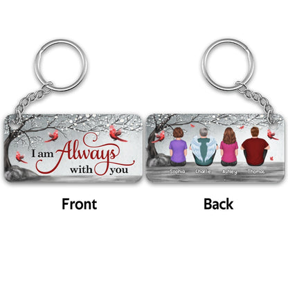 Cardinal Blossom Tree Always With You Whole Family Memorial Remembrance Gift Personalized Acrylic Keychain