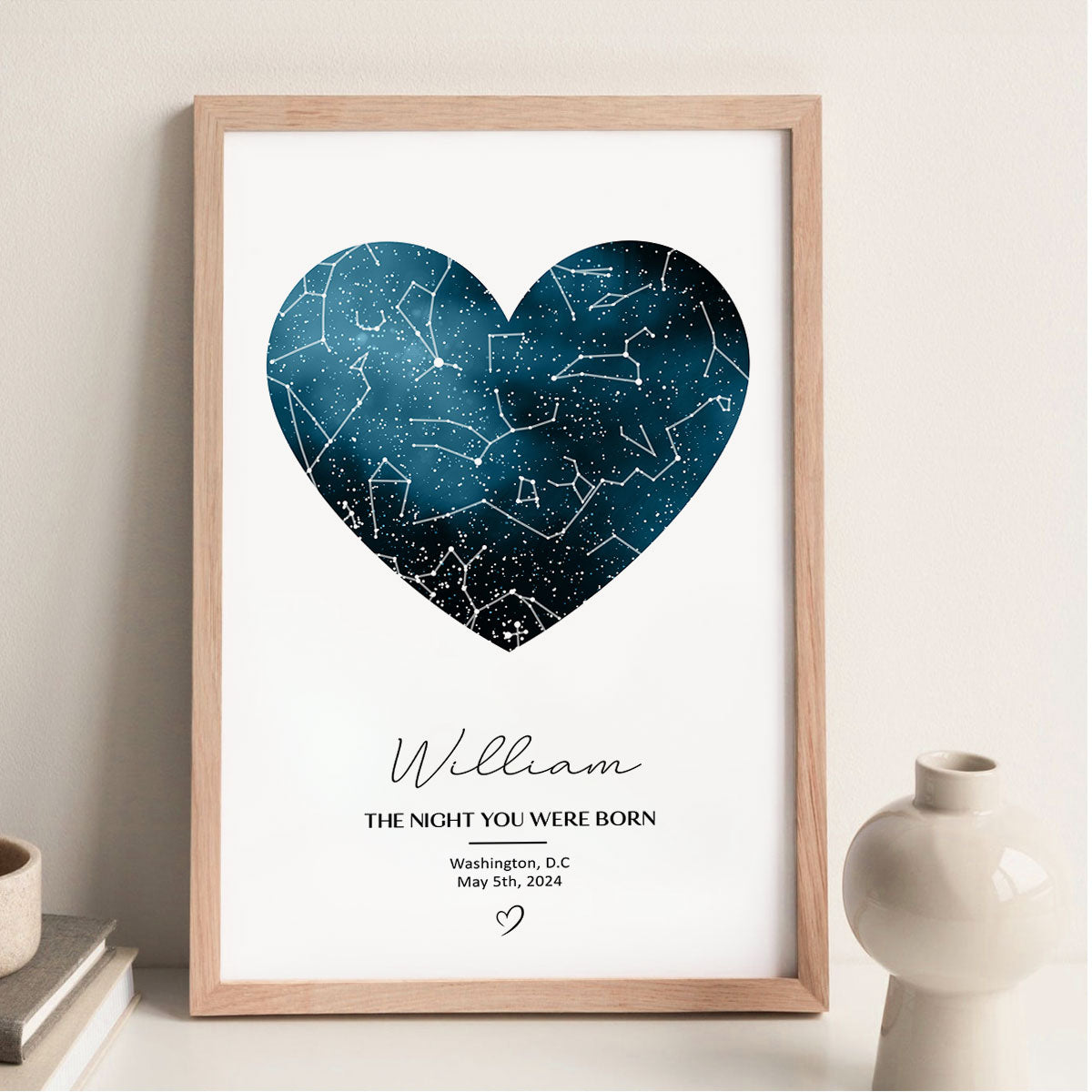 Custom Star Map Personalized Poster, The Night You Were Born, New Baby Gift, Stars The Night Sky, Wedding Constellation Gift