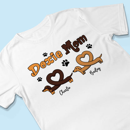 Doxie Mom Cute Heart Dachshunds Personalized Shirt
