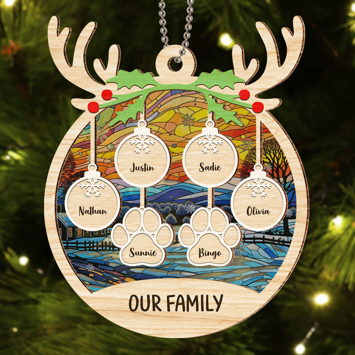 Family Charm - Personalized Custom Suncatcher Ornament