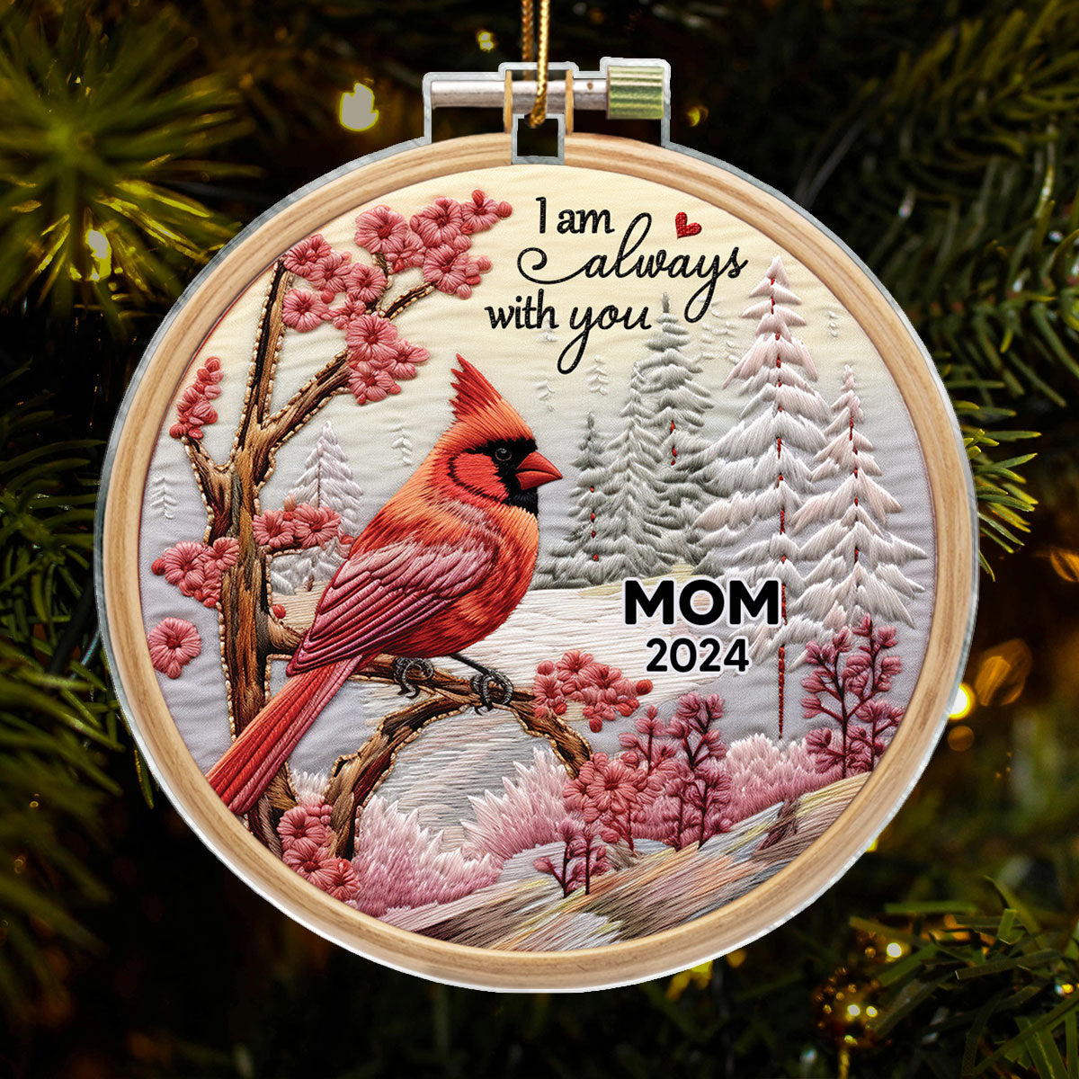 I'm Always With You Cardinal Memorial Keepsake 3D Effect Personalized Acrylic Ornament