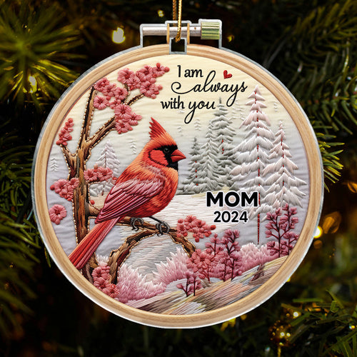 I'm Always With You Cardinal Memorial Keepsake 3D Effect Personalized Acrylic Ornament