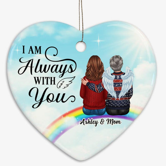Rainbow Memorial Family Sitting Remembrance Personalized Heart Ornament