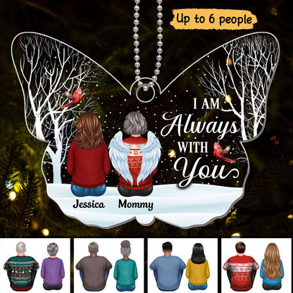 Always With You Memorial Family Butterfly Shape Personalized Acrylic Ornament