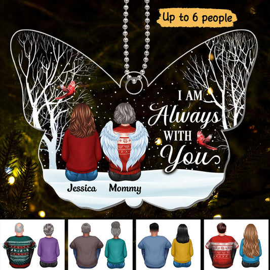 Always With You Memorial Family Butterfly Shape Personalized Acrylic Ornament