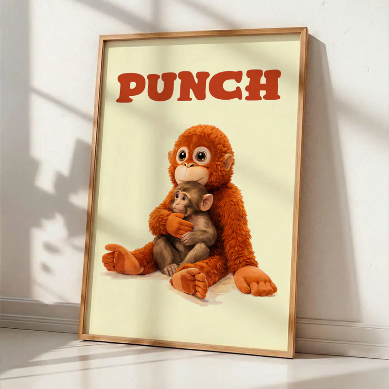 Punch Monkey Viral Social Animal Art - Personalized Poster - Gift For Animal Lovers