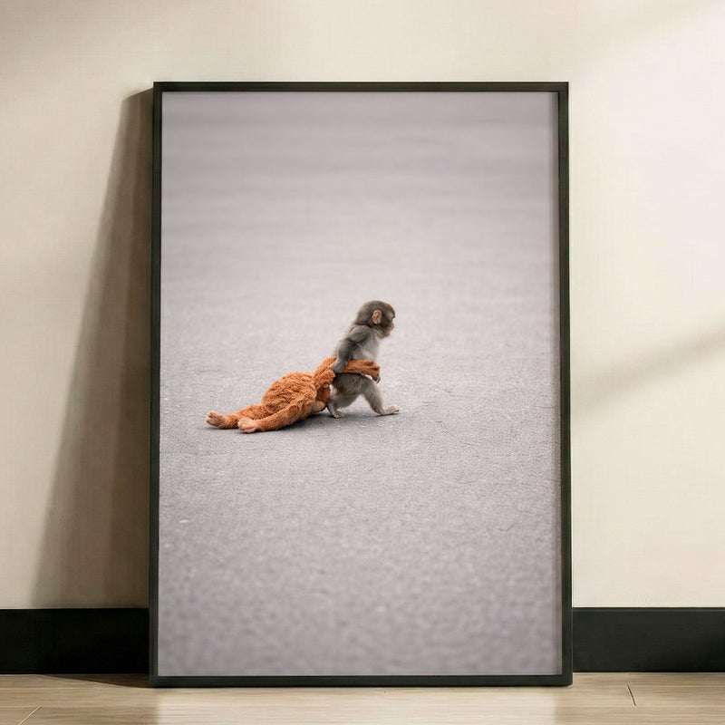 Punch The Abandoned Baby Monkey - Personalized Poster - Gift For Animal Lover